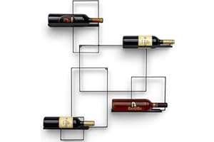 DanDiBo Portabottiglie da Parete Metallo Nero Black Line Scaffale Portabottiglie Porta Vino Portabottiglie Wine Rack