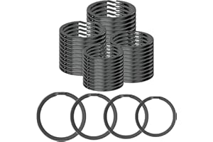 Ruesious Anilla De Llavero,60Piezas negro plano anillas para llavero,para Bricolaje,Hogar,Coche Cadena Llaves (Tamaño 15mm,20mm,25mm,30 mm)