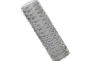 FOCEFEC Chicken Wire 42cm x 10m, Outdoor Anti-Rust Poultry Wire Mesh, Hexagonal Galvanized Fencing Animal Barrier to Protect Gardening Fruits Vegetables Plants Flowers