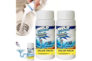 Tencipeda Powerful Sink & Drain Cleaner - Unclog Your Pipes with Foaming Drain Cleaner and Pipe Dredging Powder (2 Bot)