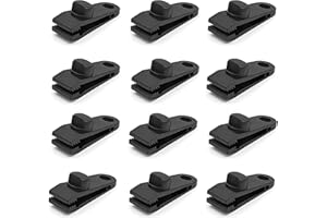 Langaelex 12Pcs Tarp Clips Set Tarpaulin Clips Heavy Duty Windproof Tent Clamps for Fixing Tarps, Awnings, Outdoor Camping, Caravan, Boat Cover, Garden Shade Cloth
