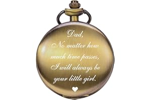 ManChDa Dad Gift from Daughter to Father Engraved Pocket Watch - No Matter How Much Time Passes, I Will Always Be Your Little Girl, As Father of The Bride, Father's Day Gift Father in Law, Stepdad