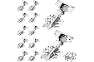 OFC LENW 12 Pcs Cabinet Hinges with Screws, Full Overlay Concealed Kitchen Cupboard Hinges, 45°-110° Stop Soft Close Hinges for Kitchen Cupboards Folding Doors Bathroom Bedroom Dining Room