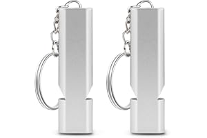 ZUOQIANG 2 Pack Silbato Supervivencia, Silbato Emergencia, Silbato Arbitro, Doble Tubos High Decibel Silbido, con Llavero, para Entrenamiento de Mascotas, Supervivencia en Camping, Senderismo