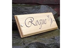 RS PET Kirkby Stringer Horse Name Plate Stable Door Plaque (Vivaldi Font & Horse's Head Logo) Custom Made To Your Horses Name 300mm x 120mm x 15mm
