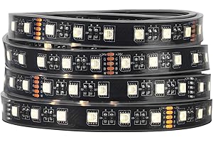 BTF-LIGHTING 5050 RGBW RGB+bianco freddo(6000K-7000K) 4 colori in 1 LED 5m 60LEDs/m Luci a nastro LED multicolore IP67 PCB nero impermeabile DC12V per la decorazione della camera da letto