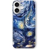 Multitronic iPhone 16 Uyumlu Yıldızlı Geceler Tasarım Baskılı Şeffaf Kılıf