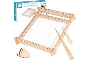Homewit Weben für Kinder, 24 X 28 cm Holz Webrahmen im Alter von 4-12 Jahren,Anfängerfreundliches Webstuhl Set