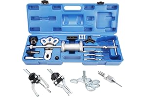 FreeTec 8-Way Slide Hammer Puller Set, Rear Axle Wheel Hub Puller Sliding Hammer Set, 2/3 Jaw External & Internal Blind Bearing Removal Tool, Car Body Dent Pulling Repair Kit