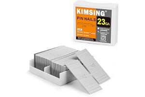 KIMSING 23 Gauge rostfritt stål mikrostift spikar 9 000 st/låda, 25 mm (1 tum) huvudlösa stift passar pneumatisk stiftspikspi