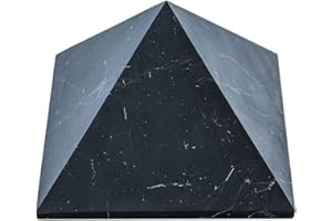 Karelian Heritage Pyramide en shungite | Protection des pierres de shungite non polies Petite pyramide décorative noire de 5 cm | Pyramide en cristal pour la guérison Reiki, la méditation des chakras,