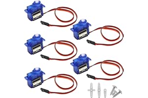 SOPWMAP 5 Piezas Micro Servo Motores 9G SG90, Micro Servo Motor, Mini Servo 9g Servo Kit,Helicóptero Servo SG90 9g, Mini Micro Servo para Robots RC, Helicópteros y Aviones, con Accesorios Incluidos