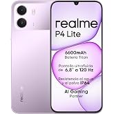 realme P4 Lite 4G Smartphone, 4GB+256GB, HD LCD Screen 120Hz 6.8", Titan Battery 6600mAh, Charging 15W, Reverse Charge 6W, IP
