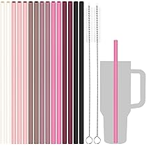 NiHome Lot De 7 Pailles En Silicone De 35,6 Cm Pour Tasses