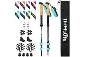 TheFitLife Carbon Fibre Trekking Poles - Collapsible and Telescopic Walking Poles, Ultra Light, Extendable, Best Walking Sticks for Traveling Camping Hiking Mountaineering