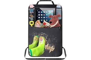 Termichy Kick Mat Car Organiser, Car Seat Back Protector with Clear iPad Holder Waterproof Material (1pack)