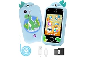 3T6B Teléfono Inteligente de Juguete para niños, Doble Cámara Frontal y Trasera, Audiolibros Cuentos de Hadas Conocimiento Aprendizaje Juegos, Móviles Juguetes Electrónicos Educativos, con Tarjeta 16G