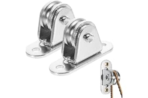 BODESHIS 2 Pcs Single Pulley Blocks, rope roller,pulley wheel，for Cord Material Handling Moving Pool Sunshade Heavy and Ceiling Curtains Pool