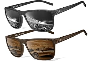 PERFECTMIAOXUAN Lunettes de soleil polarisées pour hommes et femmes; cadres vintage / classiques / élégants; objectifs haute définition; golf / conduite / pêche / sports de plein air / lunettes de soleil tendance