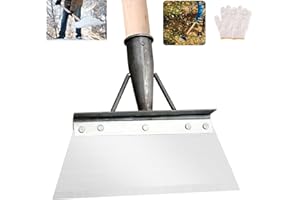 Palmcee Multi-Functional Garden Shovel, Stainless Steel Scraper with Working Gloves, Cleaning Shovel for Weed Moss Snow - 23cm Blade