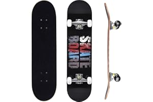 ERNAN Skateboard,80 * 20cm pour Adulte/Enfant Fille/Garçon Débutant.Plateau 7 Plis érable Alpin,Roulement ABEC-7,T-Tool Inclus,Skateboard Enfants