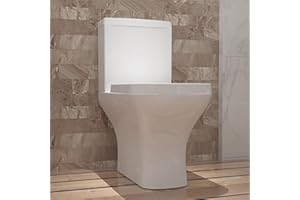 Huibathroom Square Toilet Close Coupled Soft Close Seat Cistern Modern Bathroom WC Pan