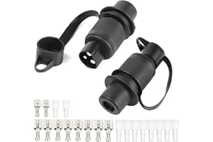 AGRISHOP 2 Pedazo Enchufe 3pines Tractor 12v Enchufe Remolque 3 Pines,Enchufe 3pines 12v con Conector faston la Manga Aislante per Agrícola Camión Caravana DIN 9680 CE ROHS Impermeable,