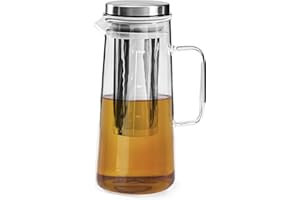 Blackmoor 1000ml Double Wall Cold Brew Pitcher/Easy Clean Borosilicate Glass Carafe and Stainless Steel 304 Filter/Elegant Coffee & Tea Brewing Jug for Home or Entertaining 68389