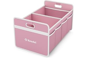 K KNODEL Kofferraum Organizer, klappbarer Kofferraum-Speicher, Automobilkonsolen und Organizer, Kofferraum-Speicher-Organizer mit verstärkten Griffe (Klein, Rosa)