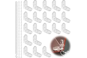 DUOZOANZ 20Pcs L-staffa Angolare, Squadrette Angolari, Angolari in Plastica, Angolo Brace Staffa, 90 Gradi, Dotato di Viti e Dadi, Acrilico, Trasparente