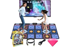 Damcoola Alfombra de Baile para televisión para niños y Adultos Alfombra de Baile para televisión Plug-and-Play Adecuada para Juegos de Ejercicio, Entretenimiento Familiar y Regalos para niños