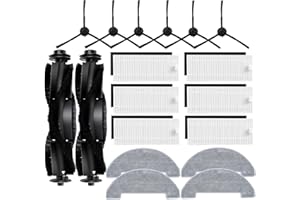 JINDEHUI Kit Accesorios de Recambio para Vactidy T7, para Vactidy T8 Robots aspiradores, 2 Cepillo Principal, 6 Cepillos Laterales, 6 filtros Hepa 4 Almohadilla para la Mopa