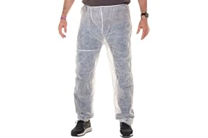 XARA - (Pack 10 Pantalones Desechables Presoterapia en TNT 30g Talla XL 115x65 cm con Calza Integrada Color Blanco – Pantalones Presoterapia Desechables Hipoalergénico y Transpirable 100% Reciclable