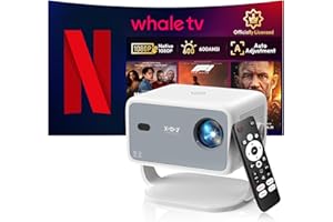 [Compatible with Netflix & Auto Focus/Keystone] Xgody N6 Projector Native 1080P 4K Supported, 700ANSI, 3 Level Brightness, AI Voice Assistance, WiFi 6, Bluetooth 5.2, Smart Projector for Home Cinema