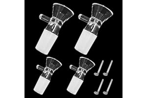 KALEXION Bong testa per fischietto in vetro 18,8 – testa in vetro 18,8 per fischietto in vetro Chillum 18,8, accessori bong in vetro, 4 pezzi, testa universale per bong in vetro 18,8, taglio con 4 filtri per
