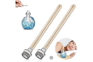 UINNOSSVC 2 PCS Diffuser Wick Oil Lamp Wicks for Fragrance Lamp, Oil Burners Replacement Wicks for Oil Lamps, Wick for Oil Lamp Catalytic Wick for Catalytic Burner Diffuser Aromatherapy(Silver 18mm)