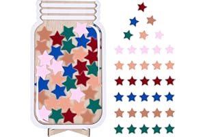 ONECK Bocal de Récompense avec 36 Étoiles pour Enfants, Pot de Récompense en Bois pour Routine Quotidienne, Tableau de Comportement pour Apprentissage de la Propreté pour Tâches