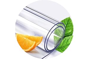 SSFMSF Protector Mesa PVC Rectangular Transparente,Cubierta Transparente Impermeable Protector Alta Temperatura Resistente Aceite,Ideal para Cocina,Soporte De Personalización