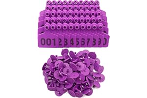 FARM & RANCH 100 Pcs Cow/Cattle Ear Tags Ear Tags for Cattle with Number 001-100 (Purple)