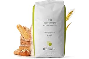 HABERFELLNER Bio Roggenmehl 25kg Typ 997 | Hochwertiges Mehl - gentechnikfrei und pestizid-kontrolliert | Ideal zum Backen von Brot, Lebkuchen und Gebäck