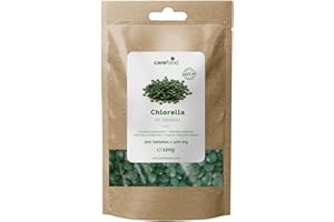 Carefood - Chlorella Orgánica - 300 Tabletas para 100 días de Superfood Bio - Micro Alga Chlorella Pyrenoidosa Ecológica Apta para Veganos - Rica en Fibras Vegetales - 120 g