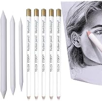 Set 3 Matite Carboncino Bianco Per Disegno - Mina Morbida, Legno Resistente, Per Artisti, Studenti E Bambini