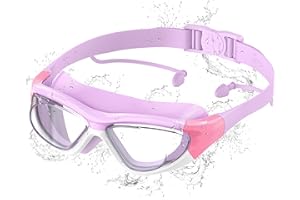 Ambienden Lunettes Natation, Anti-Buée Haute Définition, Protection UV, Silicone Médical, Ajustement Rapide, Unisexe