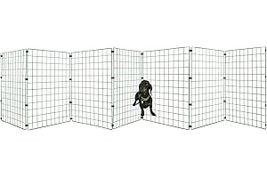 P DOT WOLF Freestanding Dog Barrier - 60cm High 3 x 50cm Wide Panels Room/Hallway Fence Divider, Folding Gate, Fence for Indoors, Puppy Barrier, Free Standing, Adjustable Stopper & Secure Pet Gate