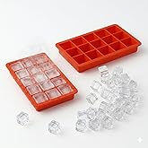 Vios Store 15-Piece Silicone Ice Mold Set of 2 &ndash; Red, Flexible and Easy to Remove Icebox Mold, Food Friendly, Dishwasher Y