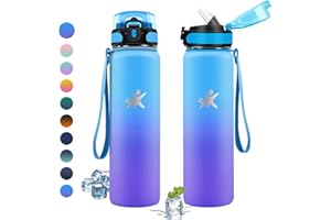 KollyKolla Borraccia Termica 1L, Borracce Termiche con Cannuccia, Bottiglia Termica Riutilizzabile, Bottiglia Acqua a Prova di Perdite, senza BPA, Borraccia per Viaggi, Scuola, Sport, Ciclismo