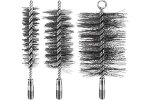 OMLALAYI 3 Pezzi Spazzacamino,Pulizia Canna Fumaria,Scovolo Canna Fumaria,Pulizia Stufa Pellet,Spazzole per Tubi di Stufa per Canna Fumaria Camino, Rotondo in Filo di Acciaio per Pulizia Caminetto(30/50/80mm)