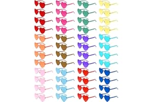Morcheiong Confezione da 12/24/36/48 occhiali da sole colorati a forma di cuore, occhiali da sole senza montatura per addio al nubilato, per donne e ragazze