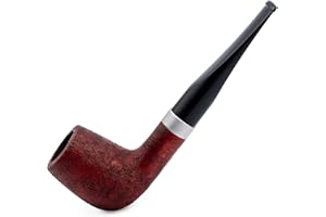 DR WATSON Dr. Watson - Tobacco Pipe, classic Billiard shape, Handcrafted from Briar Root, Fits 9mm filter (Mahogany)