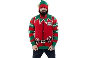 U LOOK UGLY TODAY Unisex Men's Christmas Jumper Hoodie Funny Ugly Reindeer Santa Elf Novelty Xmas Tree Womens's Gift Sweater
